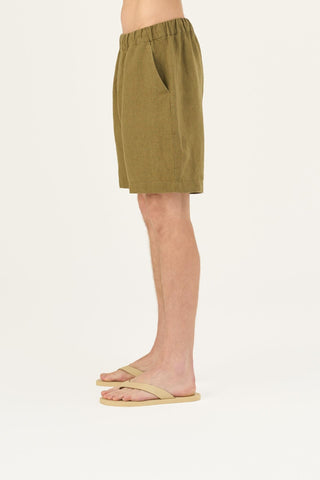 Leinen-Shorts Amabilis, Olive Khaki 6
