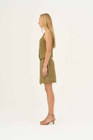 Leinenweste Pasodoble, Olive Khaki 3