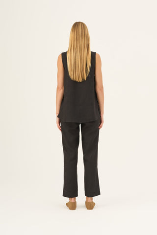 Leinen-Top Daffodil, Black 3