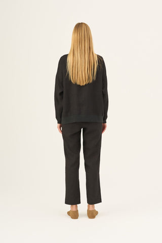 Leinen-Pullover Dahlia, Black 4