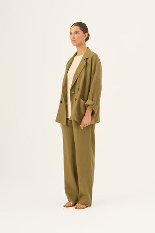 Leinenhose Willow, Olive Khaki 3