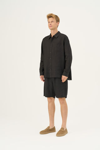 Leinenhemd Larch, Black 3