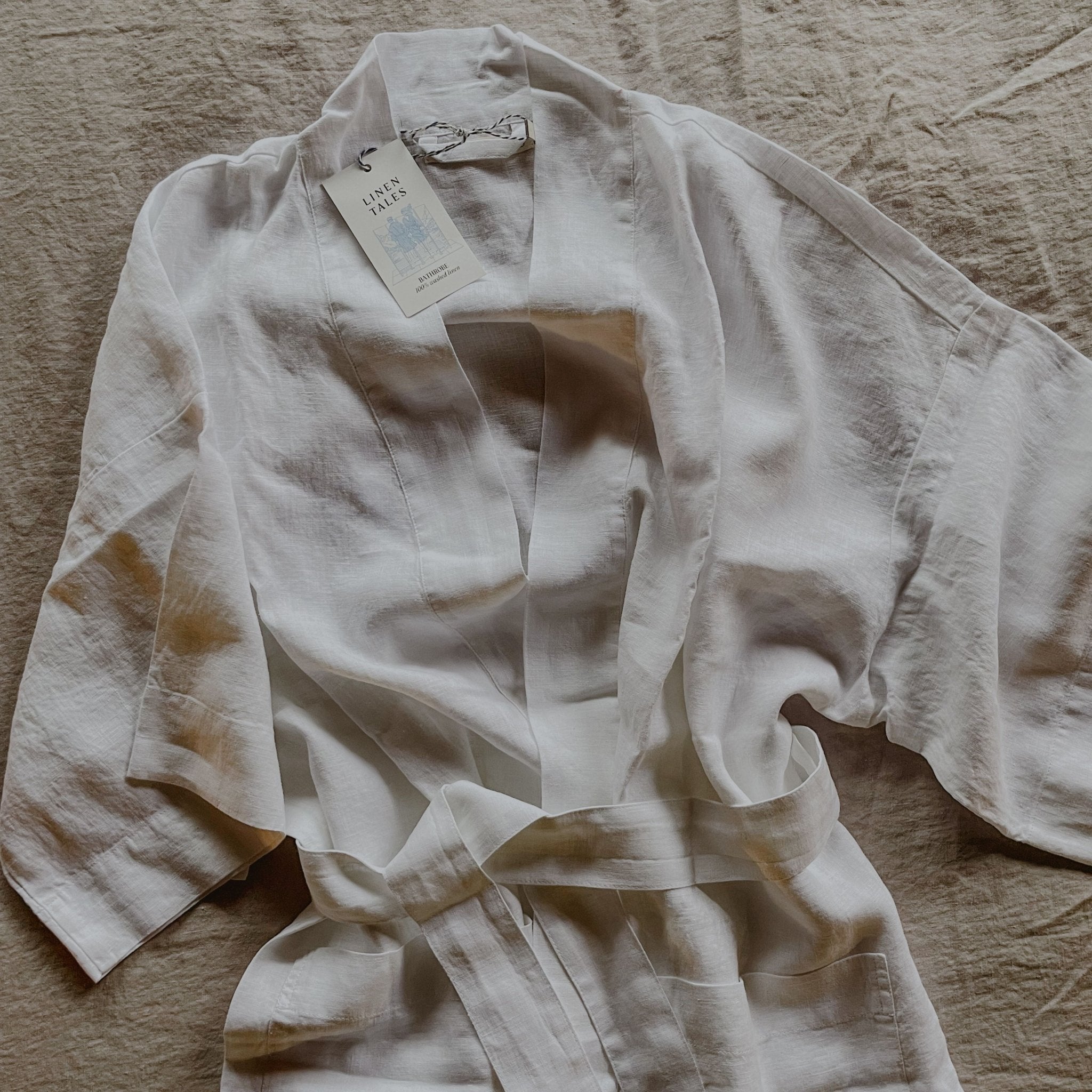 Leinen-Sommer-Bademantel, Optical White – Linen Tales