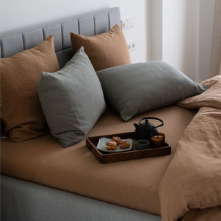 Leinen - Spannbettlaken, Camel - Linen Tales 4