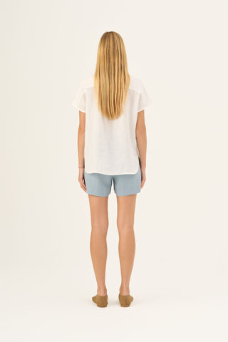 Leinenbluse Damen Melody, Optical White 4