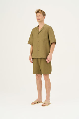 Leinen-Shorts Amabilis, Olive Khaki 3