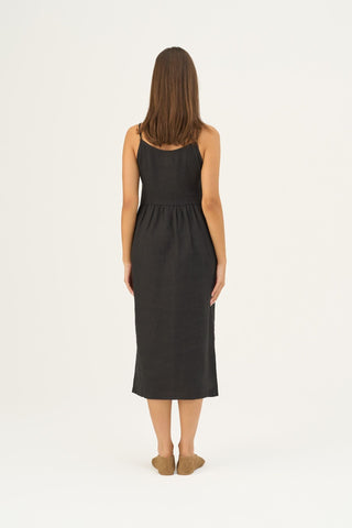 Leinenkleid Camilla, Black 5