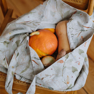 Große Leinentasche, Leaves on Natural - Linen Tales 3