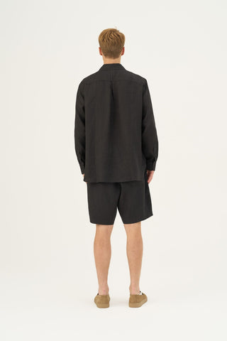 Leinenhemd Larch, Black 5