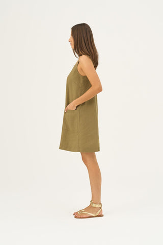Leinenkleid Fughetta, Olive Khaki 4