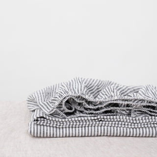 Leinen-Spannbetttücher, Thin Black Stripes 