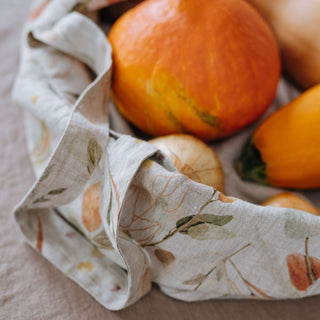 Große Leinentasche, Leaves on Natural - Linen Tales 4