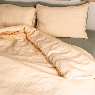 Bettwäsche-Set aus Leinen, Brazilian Sand mit Paspel in Sage 3