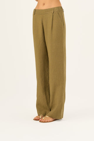 Leinenhose Willow, Olive Khaki 5