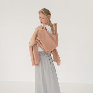 Leinen-schal Woodbine, Cafe Creme 