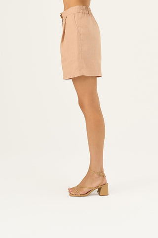 Leinen-Shorts Mirabilis, Maple Sugar 4