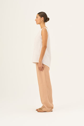 Leinen-Top Audrey, Optical White 3
