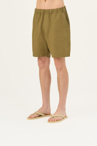 Leinen-Shorts Amabilis, Olive Khaki 5