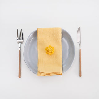 Leinen-Servietten im 2er-Set, Butter 
