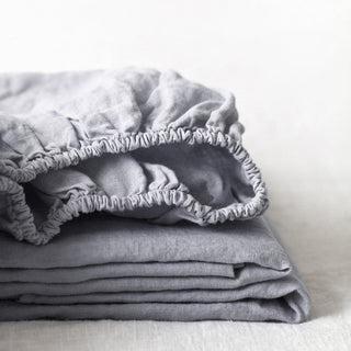 Leinen-Spannbetttücher, Light Grey 