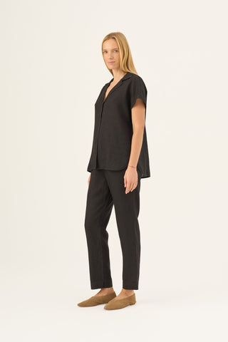 Leinenbluse Damen Melody, Black 3