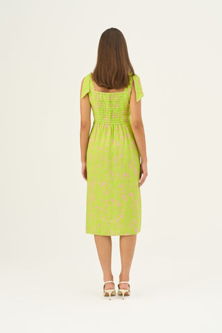 Leinenkleid Rumba, Kiwi Monstera 6