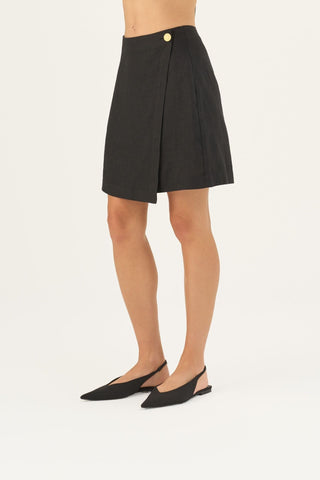 Leinen-Rock Lumen, Black 4