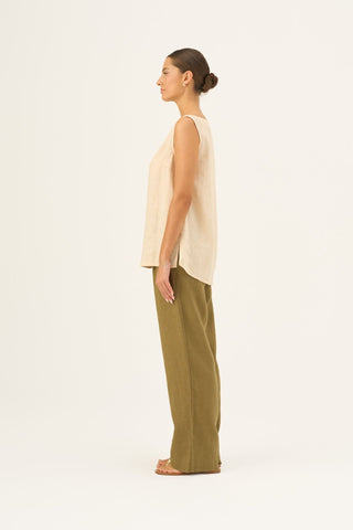 Leinen-Top Audrey, Brazilian Sand 3