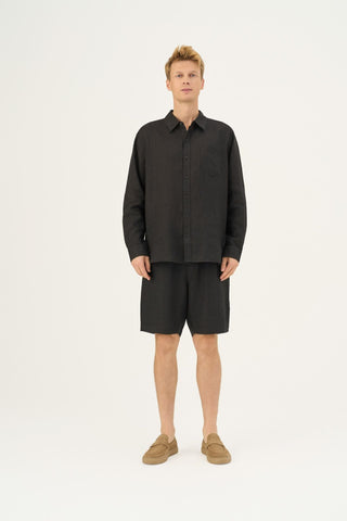 Leinen-Shorts Amabilis, Black 3