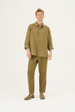 Leinenhose Magnus, Olive Khaki 2