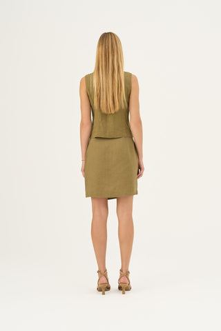 Leinenweste Pasodoble, Olive Khaki 4