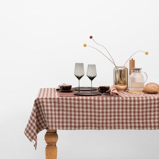 Leinen-Tischdecke, Chocolate Gingham 5