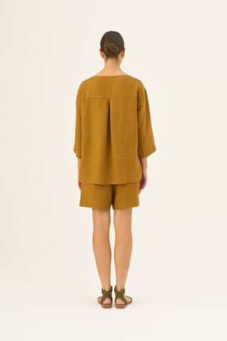 Leinen-Top Bilberry, Bronze 4