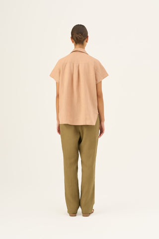 Leinenbluse Damen Melody, Maple Sugar 4