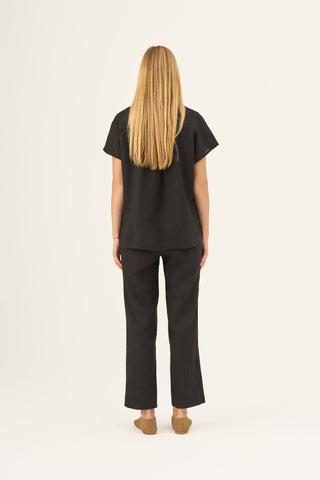 Leinenbluse Damen Melody, Black 5