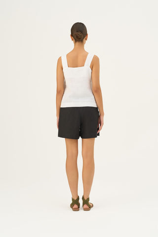 Leinen-Top Polka, Optical White 4