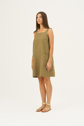 Leinenkleid Fughetta, Olive Khaki 3