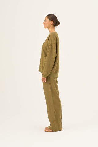 Leinen-Pullover Dahlia, Olive Khaki 3