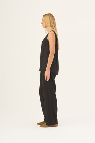 Leinen-Top Audrey, Black 3