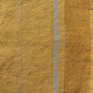 Ungewaschener breiter „Amber Bronze Stripes” Leinenstoff, 190 g/m² 