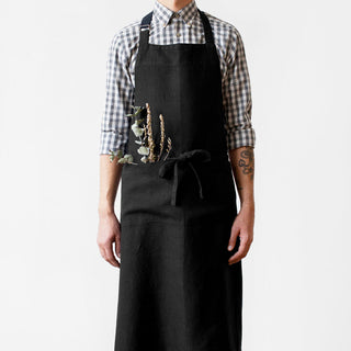 Leinen-Schürze Chef, Black 4