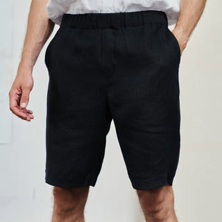 Leinen-Shorts Cumin, Black 1