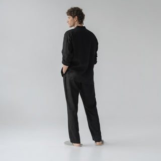 Leinen-Loungewear-Set Currant, Black 2