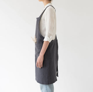 Leinen - Schürze Crossback, Dark Grey - Linen Tales 4