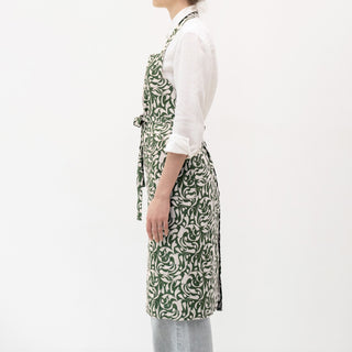 Leinen-Schürze Chef, Evergreen Damask 2