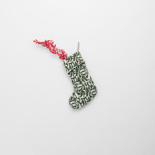 Leinen-Weihnachtsstrumpf, Evergreen Damask 1