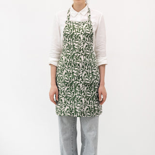 Leinen-Schürze Daily, Evergreen Damask 1