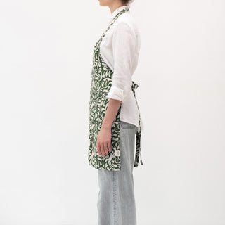 Leinen-Schürze Daily, Evergreen Damask 2