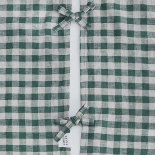 Leinen-Christbaumdecke, Forest Green Gingham 4