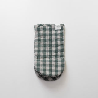 Ofenhandschuh aus Leinen, Forest Green Gingham 